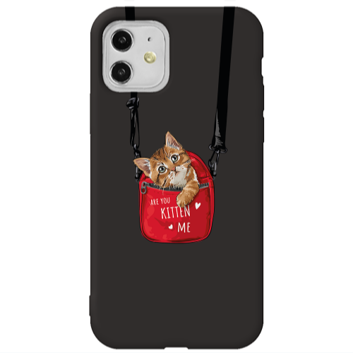 Apple iPhone 11  Kitten Me Black Colored Silicone TPU Θήκη