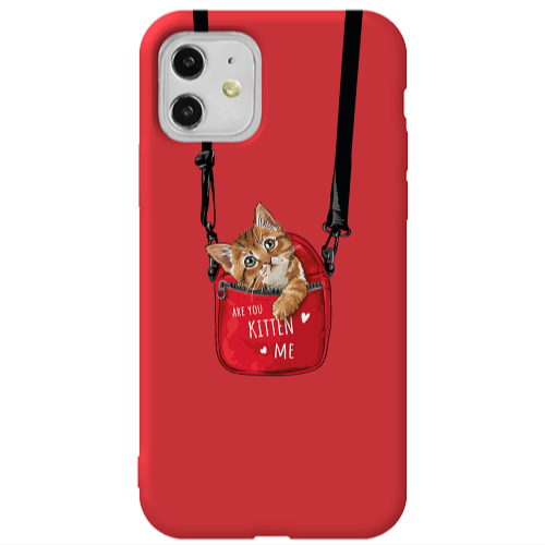 Apple iPhone 11  Kitten Me Red Colored Silicone TPU Θήκη