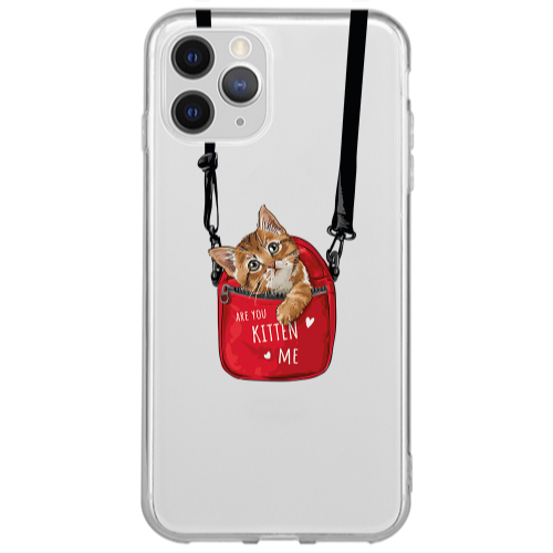Apple iPhone 11 Pro Kitten Me Transparent Silicone TPU Θήκη