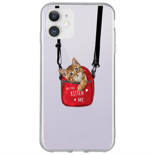 Apple iPhone 12 Kitten Me Transparent Silicone TPU Θήκη