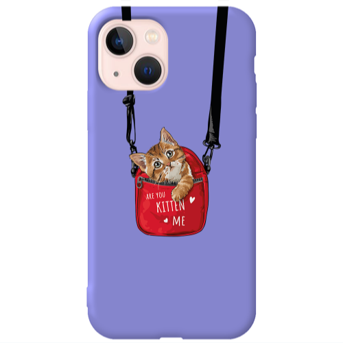 Apple iPhone 13 Kitten Me Purple Colored Silicone TPU Θήκη