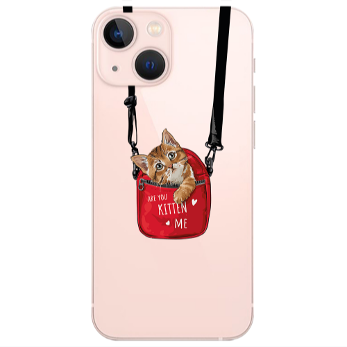 Apple iPhone 13 Kitten Me Transparent Silicone TPU Θήκη