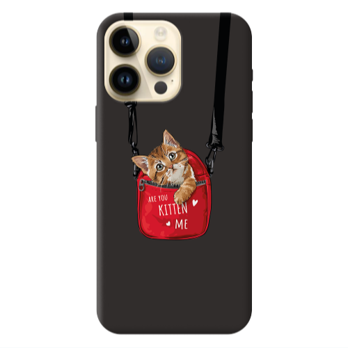 Apple iPhone 13 Pro Max Kitten Me Black Colored Silicone TPU Θήκη