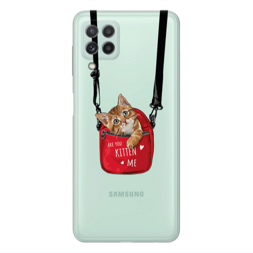 Samsung A22 4G Kitten Me Transparent Silicone TPU Θήκη