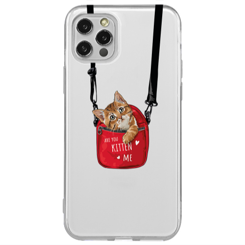 Apple iPhone 12 Pro Kitten Me Transparent Silicone TPU Θήκη