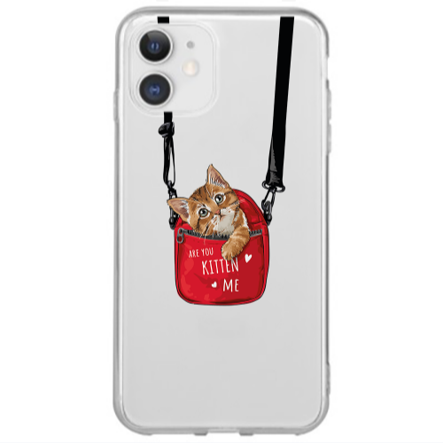Apple iPhone 12 Mini Kitten Me Transparent Silicone TPU Θήκη