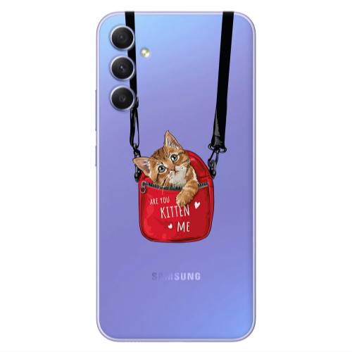 Samsung A34 Kitten Me Transparent Silicone TPU Θήκη
