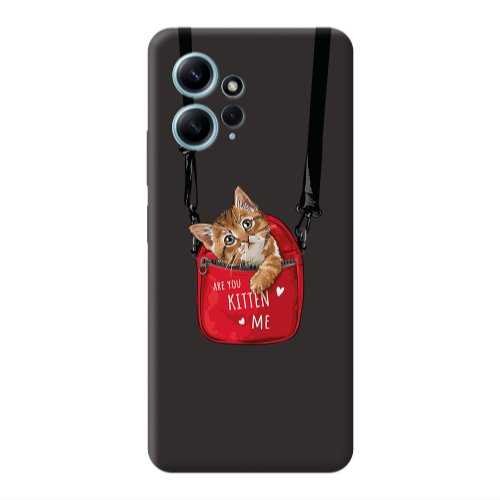 Xiaomi Redmi Note 12 4G Kitten Me Black Colored Silicone TPU Θήκη