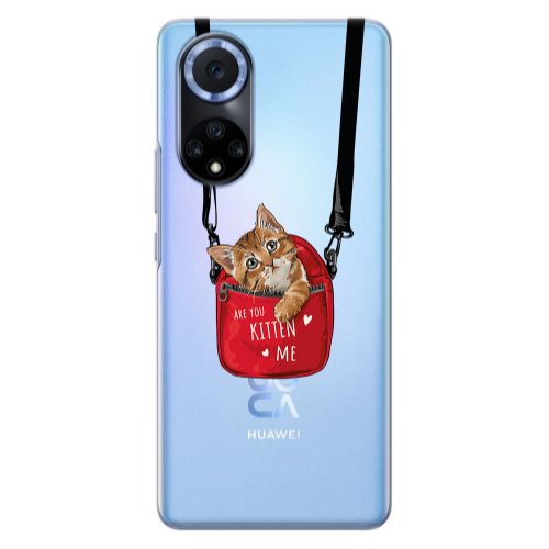 Huawei Nova 9 Kitten Me Transparent Silicone TPU Θήκη