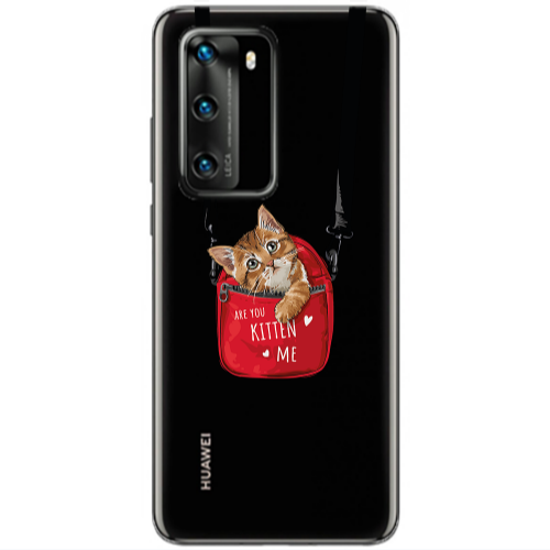 Huawei P40 Kitten Me Transparent Silicone TPU Θήκη