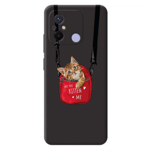 Xiaomi Redmi 12C Kitten Me Black Colored Silicone TPU Θήκη