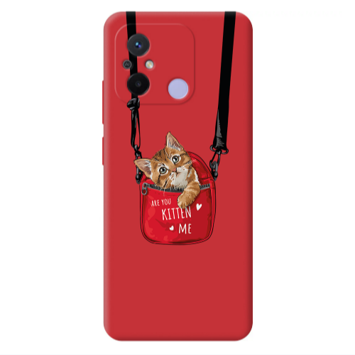 Xiaomi Redmi 12C Kitten Me Red Colored Silicone TPU Θήκη