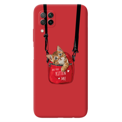 Huawei P40 Lite Kitten Me Red Colored Silicone TPU Θήκη