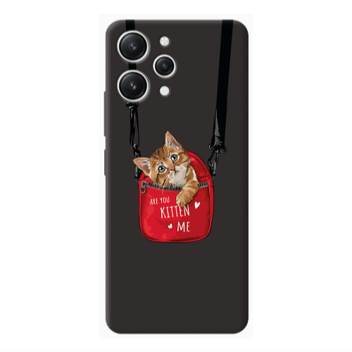 Xiaomi Redmi 12 Kitten Me Black Colored Silicone TPU Θήκη