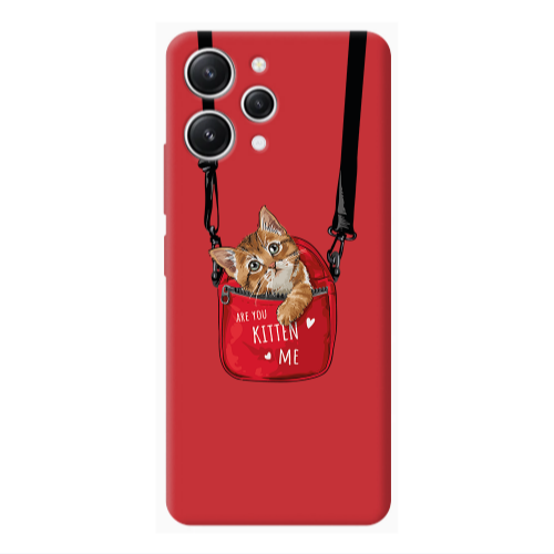Xiaomi Redmi 12 Kitten Me Red Colored Silicone TPU Θήκη