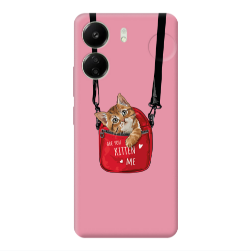 Xiaomi Redmi 13C Kitten Me Pink Colored Silicone TPU Θήκη