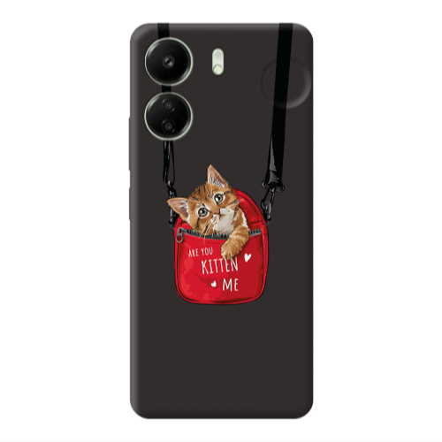 Xiaomi Redmi 13C Kitten Me Black Colored Silicone TPU Θήκη