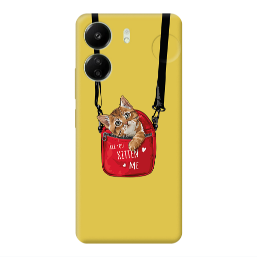 Xiaomi Redmi 13C Kitten Me Yellow Colored Silicone TPU Θήκη