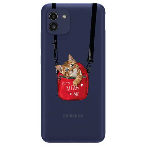 Samsung A03 Kitten Me Transparent Silicone TPU Θήκη