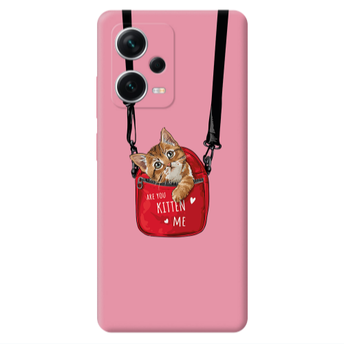 Xiaomi Poco X5 Kitten Me Pink Colored Silicone TPU Θήκη