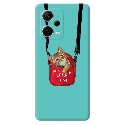 Xiaomi Poco X5 Kitten Me Turquoise Colored Silicone TPU Θήκη