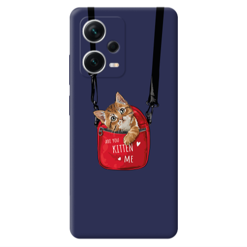 Xiaomi Poco X5 Kitten Me Dark blue Colored Silicone TPU Θήκη
