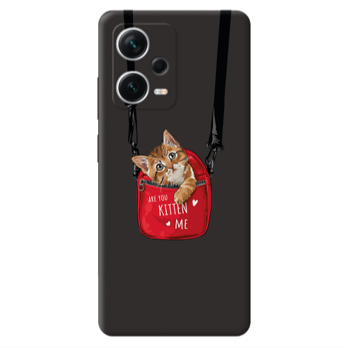 Xiaomi Poco X5 Kitten Me Black Colored Silicone TPU Θήκη