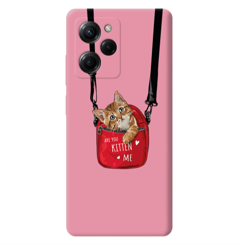 Xiaomi Poco X5 Pro Kitten Me Pink Colored Silicone TPU Θήκη