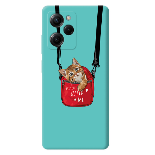 Xiaomi Poco X5 Pro Kitten Me Turquoise Colored Silicone TPU Θήκη