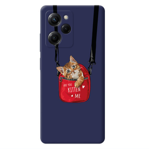 Xiaomi Poco X5 Pro Kitten Me Dark blue Colored Silicone TPU Θήκη