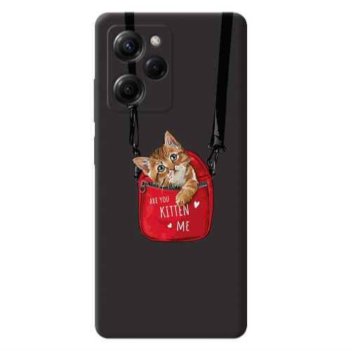 Xiaomi Poco X5 Pro Kitten Me Black Colored Silicone TPU Θήκη