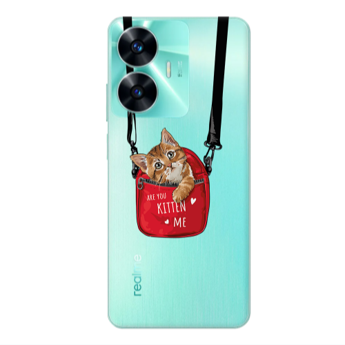 Realme C55 Kitten Me Transparent Silicone TPU Θήκη