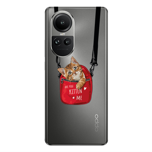 Oppo Reno10 5G Kitten Me Transparent Silicone TPU Θήκη