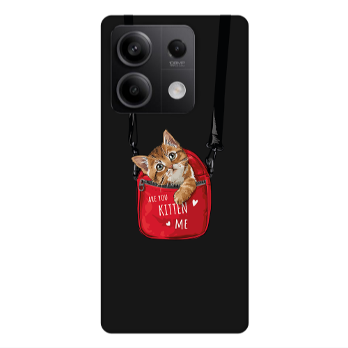 Xiaomi Redmi Note 13 5G Kitten Me Black Colored Silicone TPU Θήκη
