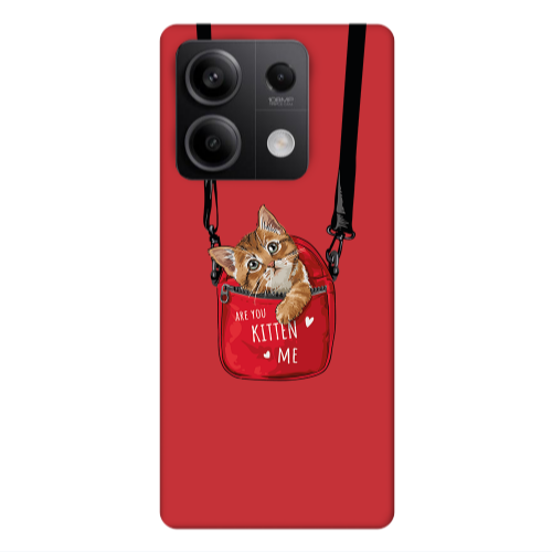 Xiaomi Redmi Note 13 5G Kitten Me Red Colored Silicone TPU Θήκη