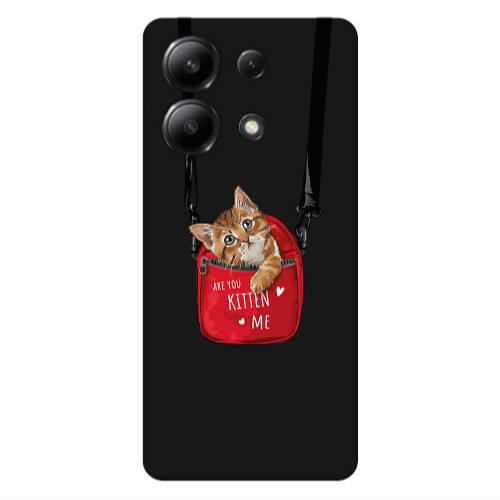 Xiaomi Redmi Note 13 4G Kitten Me Black Colored Silicone TPU Θήκη