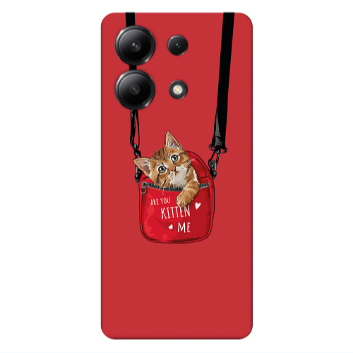 Xiaomi Redmi Note 13 4G Kitten Me Red Colored Silicone TPU Θήκη