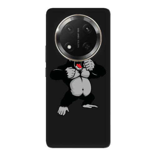 Honor Magic 7 Lite Angry Gorilla2 Black Colored Silicone TPU Θήκη