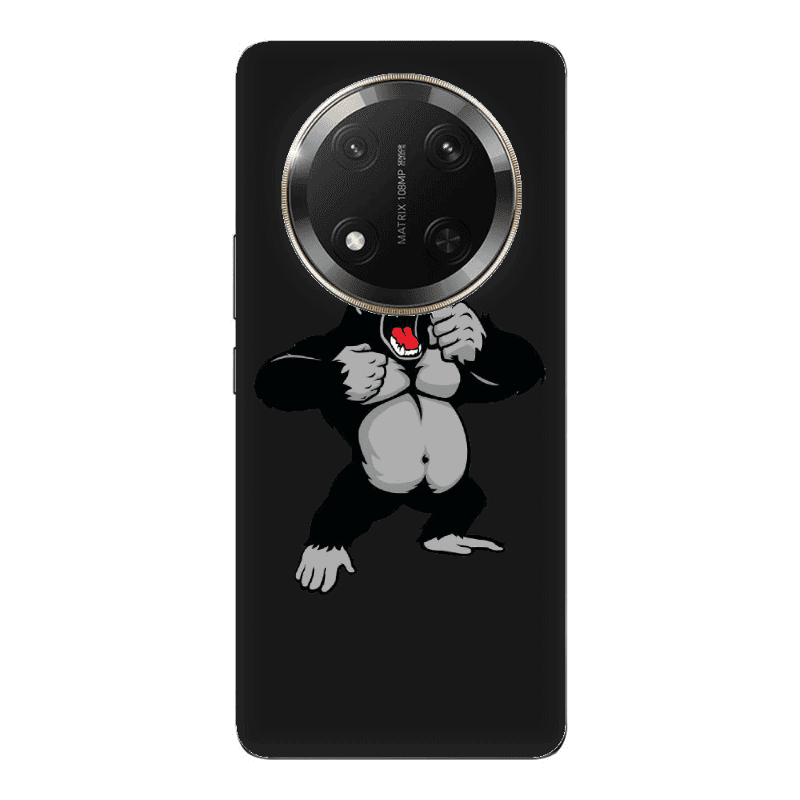 Honor Magic 7 Lite Angry Gorilla2 Black Colored Silicone TPU Θήκη