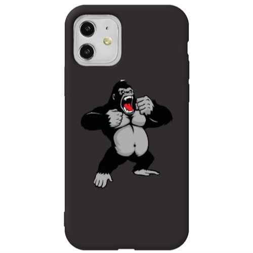 Apple iPhone 11  Angry Gorilla2 Black Colored Silicone TPU Θήκη