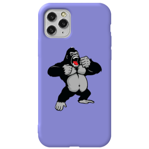 Apple iPhone 11 Pro Angry Gorilla2 Purple Colored Silicone TPU Θήκη