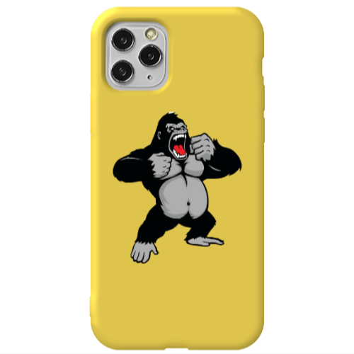 Apple iPhone 11 Pro Angry Gorilla2 Yellow Colored Silicone TPU Θήκη