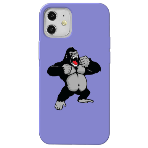 Apple iPhone 12 Angry Gorilla2 Purple Colored Silicone TPU Θήκη