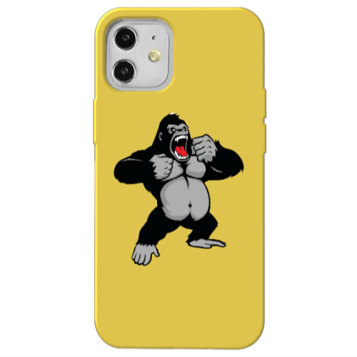 Apple iPhone 12 Angry Gorilla2 Yellow Colored Silicone TPU Θήκη