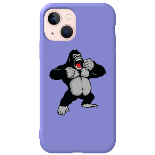 Apple iPhone 13 Angry Gorilla2 Purple Colored Silicone TPU Θήκη