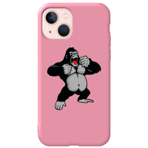 Apple iPhone 13 Angry Gorilla2 Pink Colored Silicone TPU Θήκη