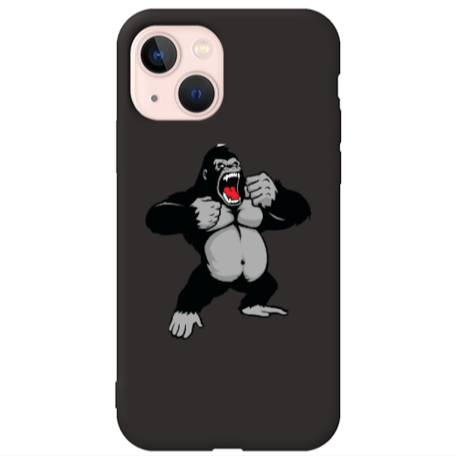 Apple iPhone 13 Angry Gorilla2 Black Colored Silicone TPU Θήκη