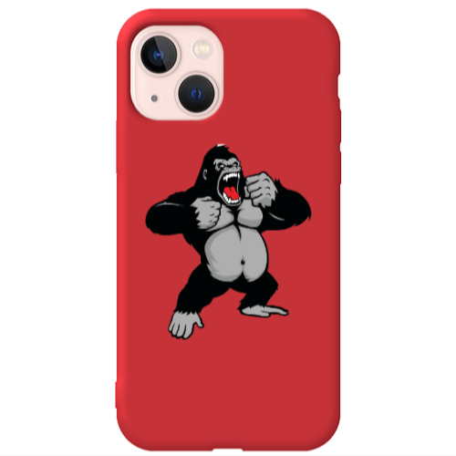 Apple iPhone 13 Angry Gorilla2 Red Colored Silicone TPU Θήκη