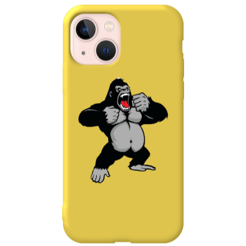 Apple iPhone 13 Angry Gorilla2 Yellow Colored Silicone TPU Θήκη