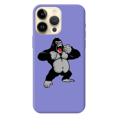 Apple iPhone 13 Pro Max Angry Gorilla2 Purple Colored Silicone TPU Θήκη